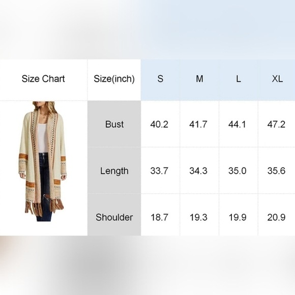 🌞BOHEMIAN TASSEL HEM OVESIZED   CASUAL AZTEC CARD - Picture 5 of 5